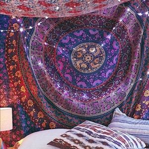 Purple Plum & Gold Medallion Mandala Tapestry 🔮